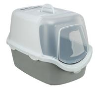 TRIXIE Vico Open Top Cat Toilet with Hood Light Grey/White