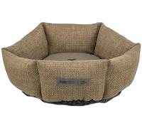 TRIXIE Viviana 37548 Round Dog Bed Diameter 50 cm in Brown - Round Cuddly Bed with Soft Velvet Cover, Dog Basket for Small Dogs, Firmly Integrated Cushion, Non-Slip Base - Soft and Washable