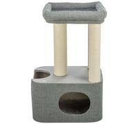 TRIXIE Viviana 44475 Cat Scratching Post Square 86 cm in Blue/Grey - Multi-Tier Cat Tree with Many Scratching and Playing Options, as well as Retreats - Cosy and Stable