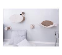 TRIXIE Wall Mounted Cat Lounge Set Hammock and Condo with Two Steps Cat Furniture Scratching Post Brown