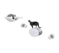 TRIXIE Wall Mounted Cat Lounge Set Hammock and Condo with Two Steps Cat Furniture Scratching Post Gray