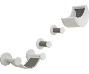 TRIXIE wall set for cats made of plush, 4 parts, white/grey, viewing platform for cats for wall mounting