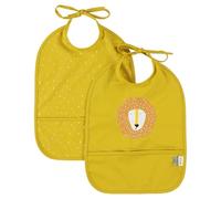 Trixie Waterproof Baby Bibs with Pocket Mr. Fox - Set of 2 - Adjustable Feeding Bibs for Babies & Toddlers - 100% Recycled Polyester - Easy Clean, Lightweight, Mess-Free - 3 m+