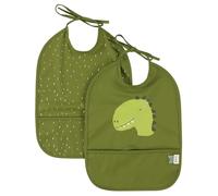 Trixie Waterproof Bib 2-Pack - Mr. Dino | Baby & Toddler Bibs | Adjustable & Easy-to-Clean | BPA-Free | Mealtime Essentials