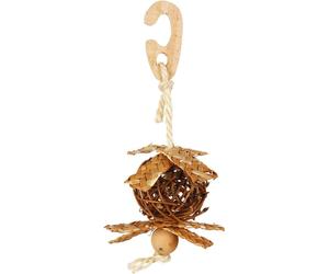 Trixie Wicker Ball on a Rope with Nesting Material - 5.5cm