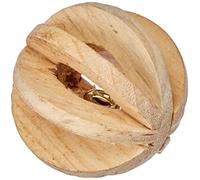 Trixie Wooden Slat Ball with Bell for Small Animals - 6cm