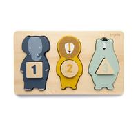 Trixie Wooden Counting Puzzle | Educational Toddler Toy for Number Recognition and Early Math Skills | Eco-Friendly FSC-Certified Wood
