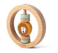 Trixie Wooden Round Rattle - Mr. Lion - FSC-Certified Wood - BPA-Free Baby Rattle - Safe, Durable, and Easy-to-Grasp Design for Infants