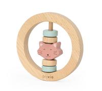 Trixie Wooden Round Rattle - Mrs. Cat - FSC-Certified Wood - BPA-Free Baby Rattle - Safe, Durable, and Easy-to-Grasp Design for Infants