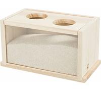 Trixie Sand Bath For Hamsters & Mice - 20X12X12 Cm, 2 Entrances, Wood