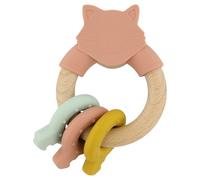Trixie Wooden & Silicone Activity Ring - Mrs. Cat | Sensory Baby Toy | Safe Teether & Rattle | Developmental Toy for Babies