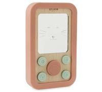 Trixie Wooden Silicone Baby Phone - Mrs. Cat | Soft & Durable Pretend Play Toy | Safe Silicone & Natural Wood | Sensory Toy for Babies & Toddlers | Eco-Friendly Design