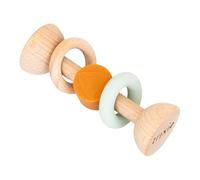 Trixie Wooden & Silicone Rattle - Mr. Fox | Baby Sensory Toy & Teether | Safe & Durable Newborn Toy | Developmental Toy for Babies