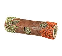 Trixie Wooden Tunnel With Hay Snack Toy Small Animal Hiding Foraging Chew 30cm