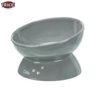 TRIXIE XXL ELEVATED CERAMIC CAT FOOD BOWL GREY 350ML 17CM