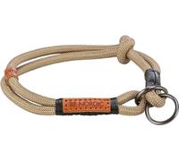 TRIXIE Zug-Stopp BE Nordic L Dog Collar Sand/Black - Comfortable Dog Collar for Large Dogs with Pull Limitation - Robust & Elegant - 17284