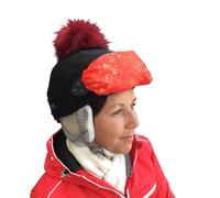 Trixski Ski Helmet Cover with Faux Fur Pom Pom: Red Colour: Red