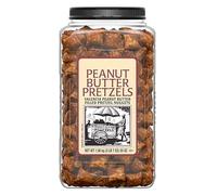 TRIZINGA Peanut Butter Pretzels Jar 1.56kg - Crunchy Salted Pretzel Nuggets Filled with Creamy Peanut Butter - Giant Sharing Snack Tub