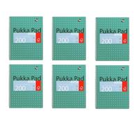 TRIZINGA Pukka Pad, A4 Lined Metallic Jotta 29.7 x 23cm - Wirebound Notebook With 80GSM Paper - Features 4-Hole Punch Margins And Perforated Edges - 200 Pages, Green (Pack of 6)
