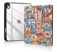 Trizoanic Case for iPad 9th/8th/7th Generation,iPad 10.2 inch Case Clear Back iPad 2021/2020/2019 Cover,Trifold Stand,Pencil Holder,Auto Sleep/Wake Up,Cute Aesthetic Designed,Stamp