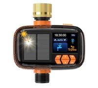 TRJZWA 2025 Solar Water Sprinkler Timer,High-definition Display Screen Automatic Water Timer with Solar Charging,Rain Delay and Manual Watering