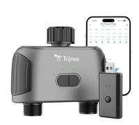 TRJZWA Dual Port WiFi Water Timer, 2024 Latest Irrigation Timer Water Timers for Irrigation, Automatic Watering System with WiFi Remote and Voice Control for Garden/Greenhouse/Lawn/Orchard Vegetables