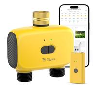 TRJZWA Dual Port WiFi Water Timer Irrigation, 2025 Latest Garden Lawn Greenhouse Yellow Water Timer, WiFi Remote Controlled Automatic Watering System Compatible with Alexa and Google Home