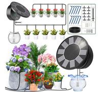 TRJZWA Solar Irrigation System Kit,2024 New Flip Cover Solar Drip Irrigation System,Solar Plants Automatic Watering System with 9 Timing Modes and 10 Drippers for Balcony/Gardens/Greenhouses