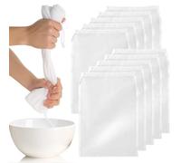TRKETK 10 Pcs Nut Milk Bags, Fine Mesh Cheesecloth for Straining Drawstring Filter Bags 20x30cm Muslin Cloths for Cooking Reusable Nylon Mesh for Almond Milk, Yogurt, Juice, Coffee, Soup, Coffee