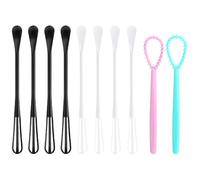 TRKETK 10 Pcs Small Whisk 2 in 1 Mini Whisk Multifunctional Silicone Reusable Mini Sugar Spoon Manual Small Mixing Tool Set for Cooking Blending Beating Ingredients Mixing Sauces