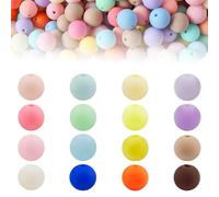 TRKETK 100 Pcs Matte Acrylic Round Frosted Candy Color Beads, Colorful Braclet Friendship Bracelet Making Opaque Pastel Colors Mixed 8 mm Loose Beads for Necklace Crafts Jewelry DlY