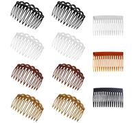 TRKETK 11 Pcs French Hair Side Combs Twist Decorative Accessories Plastic Headwear Accessories Ladies Hair Comb Decoration for Women Bridal Wedding Veil Girls Thick (5 Colors)