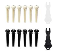 TRKETK 12 Pcs Acoustic Guitar Plastic Bridge Pins Pegs with 2 Pcs Bridge Pin Puller Remover Plastic String Pegs Replacements Guitar Tuning Pegs for Guitarist Electric Classical Folk Ukulele Martin