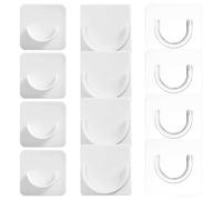 TRKETK 12 Pcs Adhesive Shower Curtain Rod Holder No Drilling Transparent Small Tension Rod Bracket Support Heavy Duty Wall Hold Tool Self Adhesive Rod Mount Retainer for Wall Mount Holder