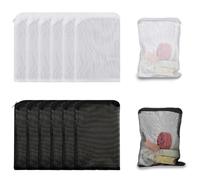 TRKETK 12 Pcs Aquarium Filter Media Bags Reusable with Zipper Mini Fish Tank Media Mesh Filter Bags for Activated Carbon Resins Filter Fish Tank Bio Filter Balls Nylon Fine Mesh (2 Colors)