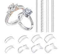 TRKETK 12 Pcs Ring Size Adjusters for Loose Rings, Invisible Ring Size Adjuster 2 Styles Ring Guard Small Ring Sizer Adjuster Set Ring Spacer Silicone Resizer 12 Sizes Fit Almost Any Ring