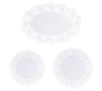 TRKETK 150 Pcs White Lace Paper Doilies, Disposable Lace Paper Doilies Paper Cake Packaging Pads Doilies Assorted Sizes Round Paper Doilies for Party Wedding Tableware Placemats (Round, Oval