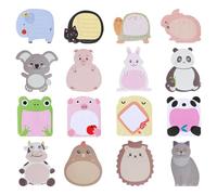 TRKETK 16 Packs Cartoon Sticky Notes Set, Self-Stick Memo Pads Cute Kids Sticky Notes Set Mini Animal Notes Kawaii Sticky Notes Refrigerator Sticky Notes Party Bag Fillers for Students Home Office