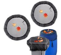 TRKETK 2 Pcs Rain Barrel Mesh Cover, Water Butt Mesh 95 cm Adjustable Rain Butt Net Anti Insect and Leaves Falling for Garden Home Outdoor Catchment