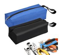 TRKETK 2 Pcs Small Tool Bag, Multipurpose Tool Organizer Storage Bag Canvas Tool Storage Bags Zipper Tool Rolls Waterproof Tool Organizers for Screwdriver,Bolts, Nuts,Nails (Blue&Black)