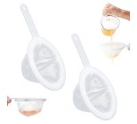 TRKETK 2 Pieces Fine Mesh Strainer, Kitchen Ultra-Fine Mesh Strainer 200/400 Mesh Filter Net Food Strainer with Non Slip Handle Plastic Household Sieve Mesh Strainer for Coffee Jam Tea Yogurt Juice