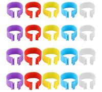 TRKETK 20 Pcs Chicken Leg Rings Reusable Clip On Leg Rings for Chickens Chicken Identification Leg Bands Adjustable Poultry Leg Rings for Chickens Ducks Hens Poultry Large Fowl(5 Colors)