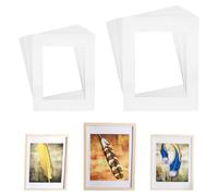 TRKETK 20 Pieces Photo Mounts, White Picture Mounts Photo Frames Inside Card 2 Sizes Picture Photo Frame Mounts Mats Pictures Display Photo Frame Mat for Home Studio Artworks Paintings Photo Work