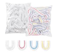 TRKETK 200 Pcs Food Covers Plastic Stretch, Plastic Food Covers Elasticated Food Covers Fresh Keeping Bags Shrinkable Food Covers Food Storage Covers Lids for Fruit/Vegetable/Meat/Food (White, Color)