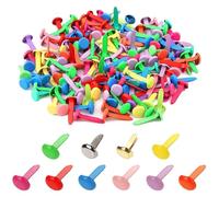 TRKETK 200 Pcs Multicolor Split Pins, Scrapbooking Brads Split Pin Smooth Mini Brads 8x16 mm Round Scrapbooking Brads Split Pins Metal Paper Fasteners for Paper Craft DIY Scrapbook Cards Photo Walls
