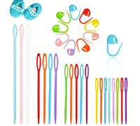 TRKETK 200 Pcs Plastic Sewing Needles, Hand Sewing Needles Multicolor Big Eye Sewing Needles Learning Needles Yarn Needles Large Eye Darning Needles for Craft DIY Sewing Handmade Crafts (4 Sizes)