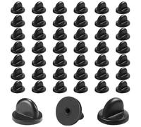 TRKETK 200 Pcs Rubber Pin Backs, Butterfly Clutch Backings Replacement Enamel Lapel Pin Backs Comfort-Fit Tie Tack Lapel Holder Locking Holders Keepers for Brooch, Tie, Hat, Badge (Black)