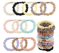 TRKETK 22 Pcs Scrunchy Hair Ties Satin Ties Elastic Hair Bobbles Ponytail Holders Colorful Thin Soft Scrunchie Bulk Gentle No Damage Smooth Frizz Prevention for Women Ladies (11 Colors)
