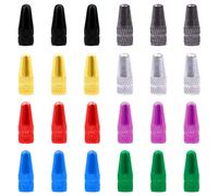 TRKETK 24 Pcs Presta Valve Caps Bicycle Tyre Valve Caps Aluminum Anodized Tire Air Stem Covers Corrosion Resistant For Bikes Tire Dust Covers for MTB Bicycle Road Bike Wheels