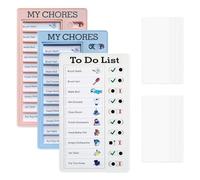 TRKETK 3 Pcs Chore Chart Memo Boards, My Chores to Do List Board Daily Schedule Chore Chart Detachable Plastic Task Planning Boards with 20 Blank Paper Card for Home Office Travel Kids Adults